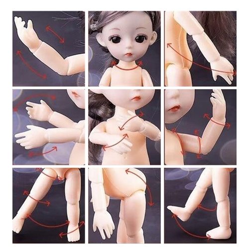 Thcbme 4 Pcs 6 Inch Princess Mini Dolls, Small Princess Dolls, Little Girl Miniature Dolls for 3+ Year Old Girls