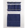 American Soft Linen Luxury Hand Towels for Bathroom, 100% Cotton Turkish 4 Piece Hand Towel Set, 600 GSM Hand Face Towels for Kitchen, Navy Blue Hand Towels