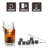 A&A Wonders Premium Whiskey Stones 100% Natural Granite Set of 9 Chilling Rocks Stone Reusable Ice Cubes for Drinks with Velvet Carrying Pouch, Gift for Whiskey Lovers (9 Cubes) (9 Cubes)
