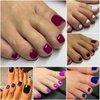 AddFavor Press on Toenails, 288pcs Solid Color Glossy Fake Toenails Press on Short Full Cover Acrylic Press on Toe Nails Artificial Fake Toe Nail Tips Kit with Nail Glue for Women and Girls