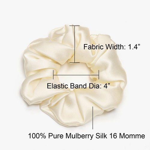 3Pack Silk Scrunchies For Hair 100% Pure Mulberry Silk 16 Momme Scrunchies With Elastic Band Silk Hair Scrunchies Hair Ties For Women Girls