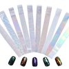 SILPECWEE 10 Rolls Neon Nail Foil for Long Acrylic Nails Holographic Nail Transfer Foil Transparent Broken Glass Holo Nail Art Foil Nail Design Stickers Fingernails Nail Accessories