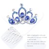JAKAWIN Flower Girl Headpiece Wedding Hair Comb Rhinestone Tiara Crown Birthday Gift for Girls (Blue)