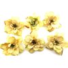 6 pc Lot Beige Tan Apple Blossom Silk Flower Hair Clips