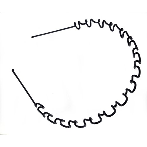 Discount4product Unisex Black Wavy Hair Band to Hold Long Hair