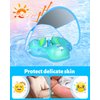 LAYCOL Baby Swimming Float Inflatable Baby Pool Float Ring Newest with Sun Protection Canopy,add Tail no flip Over for Age of 3-36 Months