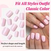 Lifextol 240pc Square Press on Nails Short Fake Nails Press ons with Glue&Adhesive Tabs, Baby Pink Acrylic Nails Press on Nails Square Nail Tips Petite Glue on Nails False Nails Artificial Fingernails