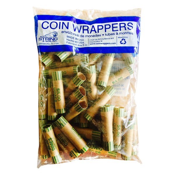 N. F. String and Son 1043 Bag of Crimped End Dime Wrappers, 36 Count