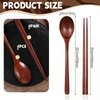 Wooden Spoon and Chopsticks, 8 Pcs Reusable Wooden Spoons Chopsticks Set Tableware Combination for Stirring Cooking Eating 9.3 Inch