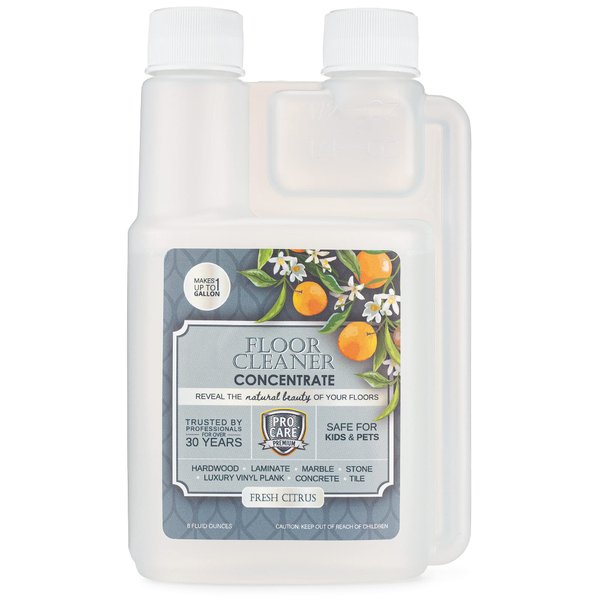 ProCare Citrus Floor Cleaner Concentrate (Made in USA) | Vinyl, Wood, Tile, Stone & Laminate Floor Cleaner For Mopping, Household Supplies, Cleaning Solution Concentrate For Kitchen & Bathroom - 8oz