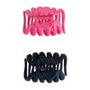 QTMY 2 Pack Hair Claw Clips for Styling,Decorative Fancy Hair Clips for Girls Women,Pink Black