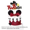 CHuangQi Oh Twodles Glitter Cake Topper, Mickey Themed 2nd Birthday Cake Decor, Second Birthday Party Supplies