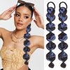 Braided Ponytail Extension with Hair Tie 2 Pcs Blue and Black Bubble Wrap Around Pony Tail Hair Extensions Elastic Hair Band Hairpieces Natural Soft Synthetic Hair Piece for Women Daily Wear