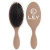 LEV Boar Bristle Hair Styling Brush - Wet Hair Brush for Curly, Thick, Natural Black Hair - Detangling & Smoothing Brush - Anti Frizz Hair Styling Brush - 360 Wave Brush - Coffee