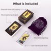 KLEDERY Tarot Cards for Beginners, Classic Tarot Cards with Meanings on Them, Durable Tarot Cards with Guide Book for Beginners (Black)