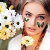 Temporary Tattoos Stickers Green Butterfly Wings Peacock Feather Design Decal Women Face Eye Makeup Art Party Supplies 10 Sheets
