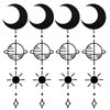 Oottati 2 Sheets Small Tiny Temporary Tattoo Stickers Moon Sun Planet Arrow