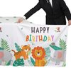 Safari Theme Party Supplies Disposable Tablecloth Plastic Waterproof Table Cover for Jungle Party Safari Birthday Party Decorations, 3 Pack 54X108inch