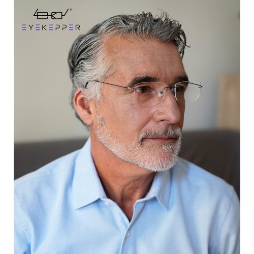 Eyekepper Titanium Rimless Reading Glasses Readers Men Black