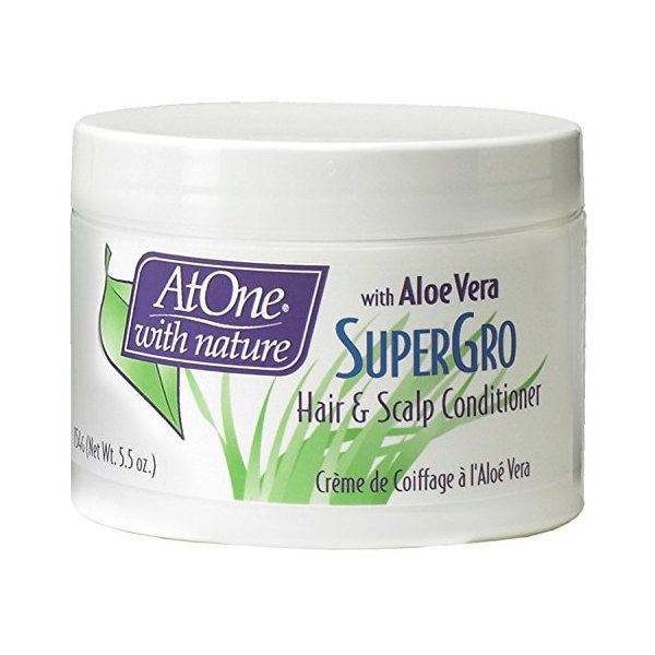 AtOne with Nature Hair and Scalp Conditioner - Hair SuperGro with Aloe Vera & Rosemary Extracts for Dry Hair 5.5 Oz