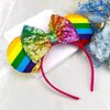 Xepeelo Pride Day Headbands Rainbow Hairband Mouse Ears Bow Hair Hoop Design Gay Pride Hair Band Festive Costume Decoration for Adults Pride Equality Parades and Celebrations