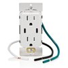 Leviton T5636-W 60W (6A) USB Dual Type-C/C Power Delivery In-Wall Charger with 15A Tamper-Resistant Outlet, USB Charger for Smartphones, Tablets, Laptops, White