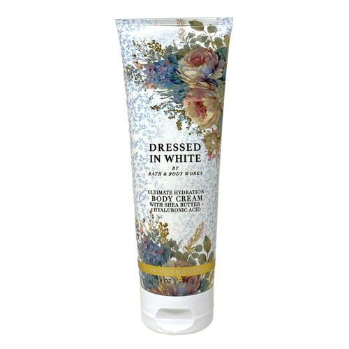 Bath & Body Works Dressed In White 3 Pack Ultimate Hydration Body Cream Bundle with a Wild Jasmine Bar Soap - Full Size