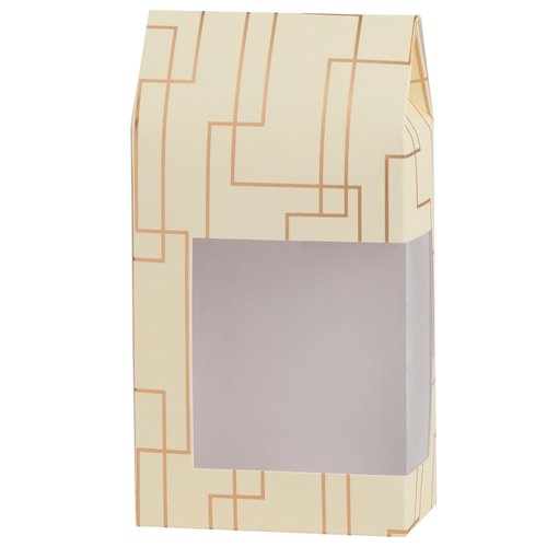 Hammont Gift Boxes - Beautiful, Tall Paper Boxes with Window | Gift Boxes for Parties, Holidays, Weddings, Birthdays etc. | Cupcakes, Cookies, Candies, and More | 8 Pack - Cream (3.5"x6.77"x2")