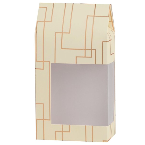 Hammont Gift Boxes - Beautiful, Tall Paper Boxes with Window | Gift Boxes for Parties, Holidays, Weddings, Birthdays etc. | Cupcakes, Cookies, Candies, and More | 8 Pack - Cream (3.5"x6.77"x2")