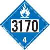 Labelmaster ZT233170 UN 3170 Dangerous When Wet Hazmat Placard, Tagboard (Pack of 25)