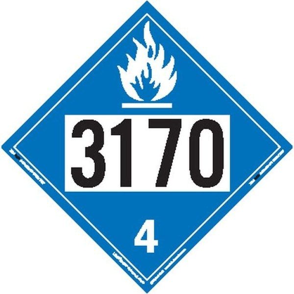 Labelmaster ZT233170 UN 3170 Dangerous When Wet Hazmat Placard, Tagboard (Pack of 25)
