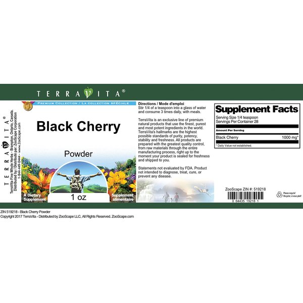 Terravita Black Cherry Powder (1 oz, ZIN: 519218) - 2 Pack