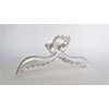 Generic Long matte silver tone heart shaped metal hair claw clip