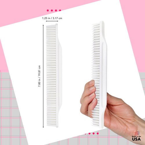 Allegro Combs #70 Wide Tooth Combs Defining Brush Comb 3-Row Wide Tooth For Curly Hair Comb For Women Curly Hair, Hair Stylists Hair Comb 2 Piece (White)