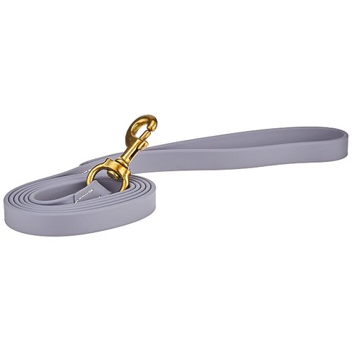 J&J Dog Supplies Biothane Dog Leash, 3/4" Wide by 6' Long, Gray