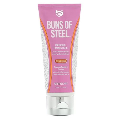 SteelFit Buns of Steel | Heat-Activated Maximum Definition Cream for Tight & Toned Glutes | Cellulite Cream & Firming Body Lotion for Pre & Post Workout | (3.4 fl oz)