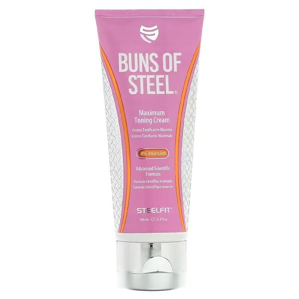SteelFit Buns of Steel | Heat-Activated Maximum Definition Cream for Tight & Toned Glutes | Cellulite Cream & Firming Body Lotion for Pre & Post Workout | (3.4 fl oz)
