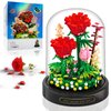 Linkowin Flower Bouquet Building Set,593PCS Rose Flower Plants for Botanical Collection, Flowers Building Setfor Adults Girls Ages, Romantic Gift for Mother's Day, Valentine's Day, Women's Day