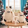 Generic Cute Cat with Balls Stuffed Animal Plush Fat Cat with Ball Stuffed Plush, Funny Christmas Birthday Gifts for Adults and Kids Who Love Cats (Brown white 35cm)