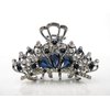 Medium blue or smoke gray crystal metal hair claw clip bridal clip (Primary color: Gray)