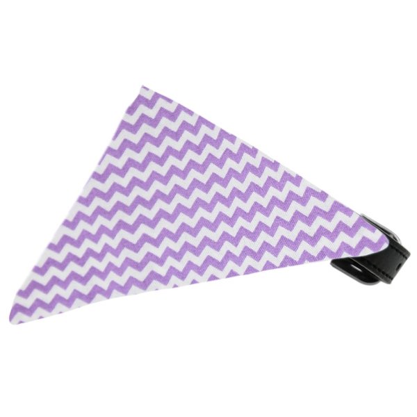 Mirage Pet Products Lavender Chevron Bandana Pet Collar, Black, Size 10
