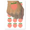 Plump Peach Solid Temporary Tattoo Water Resistant Fake Body Art Set Collection - 15 2" Tattoos (1 Sheet)