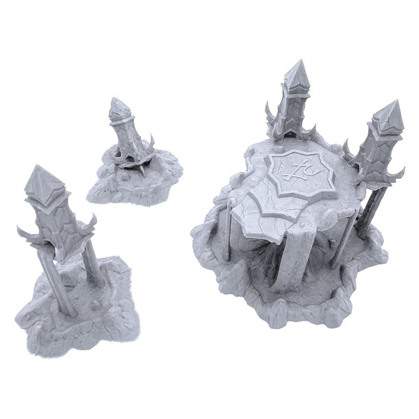 Dark Elves Corruption Island & Pillars by Makers Anvil - Compatible with Dungeons and Dragons (DND), 28mm Miniature Wargaming, Tabletop RPGs, Wargame Scenery