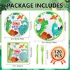 120 Pcs Dinosaur Birthday Paper Plates Napkins, Dinosaur Party Supplies Tableware Set for 24 Guests, Dinosaur Themed Birthday Party Decorations for Boys Girls Baby Shower