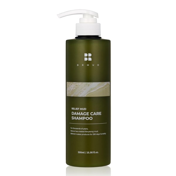 BRMUD Relief Mud Clay Damaged Care Shampoo | Gentle Damaged Hair Repair Shampoo for Breakage & Thinning Hair w/ 16 Different Plant Oils | Hair Strengthening Shampoo for Men & Women (16.9 fl oz)