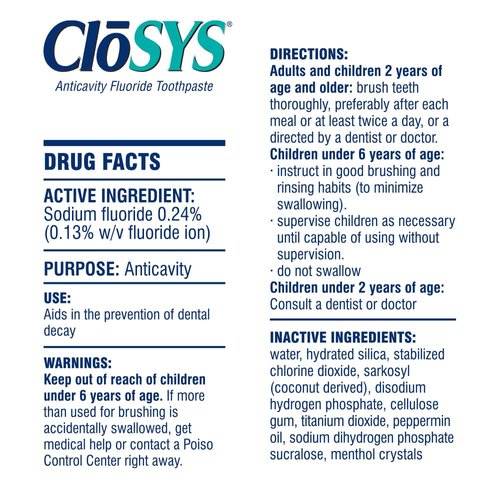 CloSYS Fluoride Toothpaste, 7 Ounce, Gentle Mint, Whitening, Enamel Protection, Sulfate Free