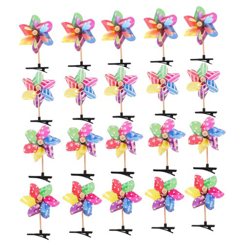 Angoily 24pcs Windmill Hairpin Pinwheel Hair Bows Cartoon Hair Kids Favor Gift Hair Barrettes Pinwheel Hair Clips Kids Hair Mini Clips for Hair Girls Metal Iron Clip Child Accessories