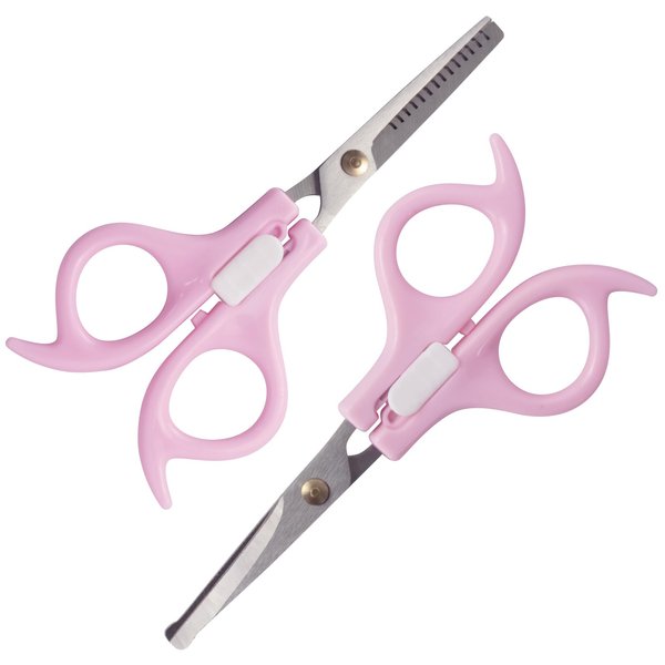 Ergonomic Safety-Lock Hair Scissor Set – Professional Precision Cutting & Thinning Shears with Secure Slide Lock for Children and Adult - Pink