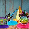 80s 90s Party Decorations 12 Pieces 80's 90's Honeycomb Centerpieces 80s / 90s Table Toppers Retro Party Decorations for 1980s / 1990s Hip Hop Birthday Party Favors Supplies