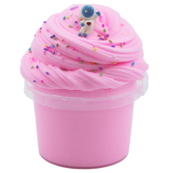 Premade Pink Butter Slime, with Space Astronaut Accessory, Party Favors for Kids, Sensory and Tactile Stimulation, Stress Relief, for Girls & Boys(Pink)